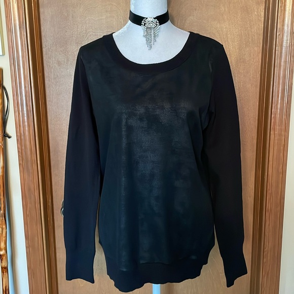 Express Sweaters - Faux Suede Black Sweater by Express